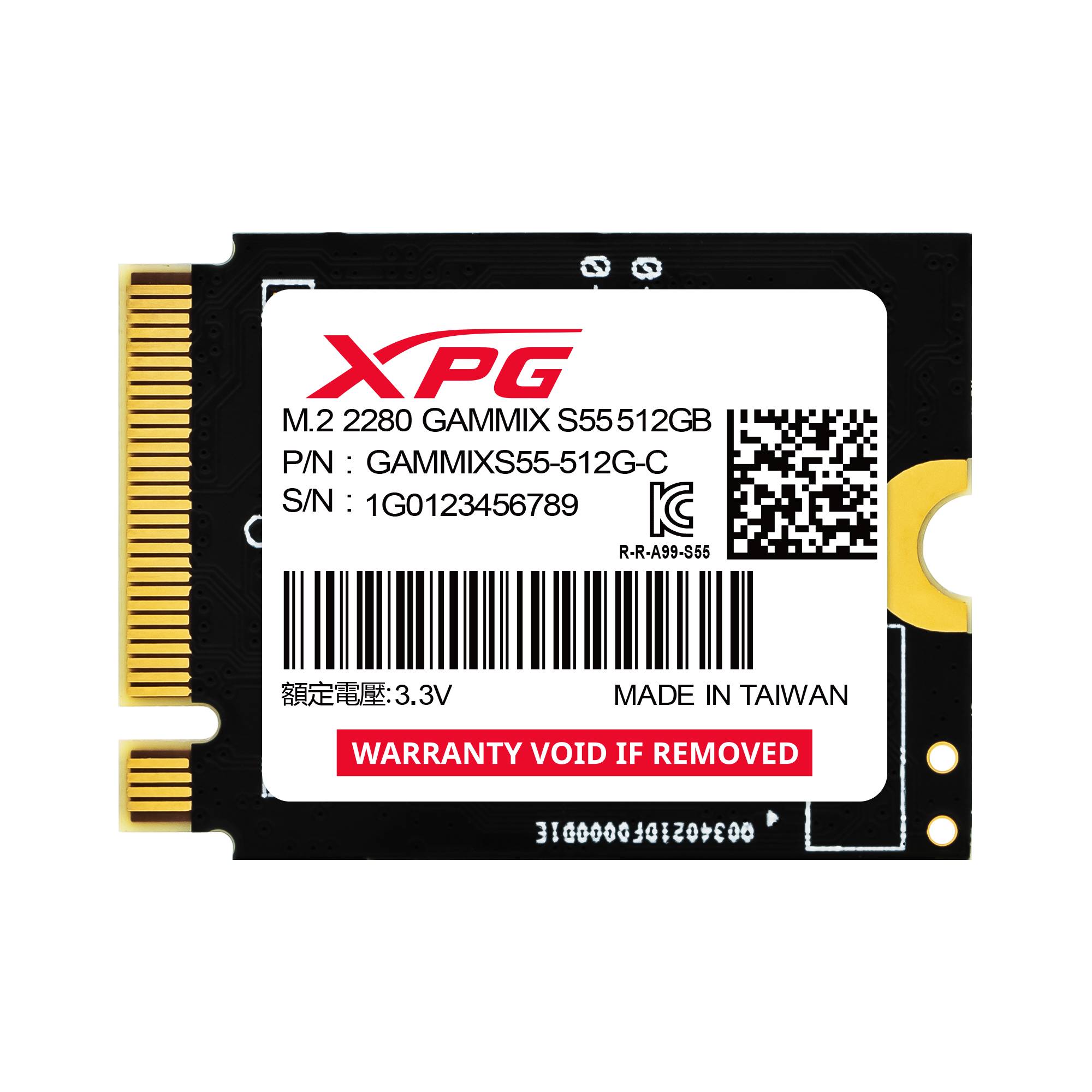 Unidad de Estado Sólido XPG GAMMIX S55 512GB PCIe Gen4 x4 M.2 2230 - SGAMMIXS55-512G-C Unidad de Estado Sólido XPG GAMMIX S55 512GB PCIe Gen4 x4 M.2 2230 - SGAMMIXS55-512G-C